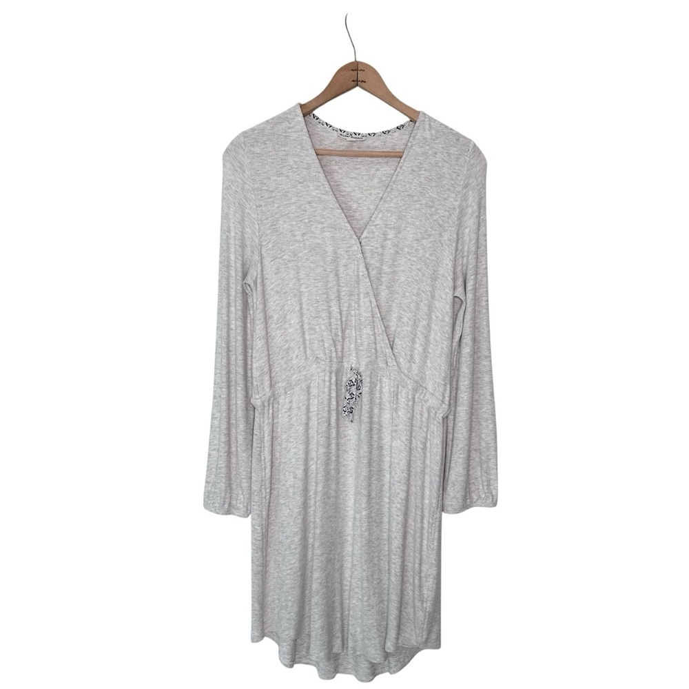 Roller Rabbit Gray V-neck Ribbed Dress Size Medium